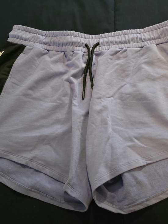 Crayola Pants - Crayola Zumba Shorts, Lavender Fabric with Black Side Strips